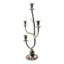 Aluminium Geweih Kerzenhalter ALLEANDRO für Stabkerzen, silber, 58cm