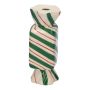 Eckige Einzelblumenvase Bonbon AMIEL aus Keramik, mit schrägen Linien, grün-rot-weiß, 4,5x4,5x11,5cm