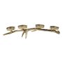 Aluminium Geweih Teelichthalter LYSSANDRE, gold, 8x43x19cm