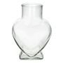 Glas Dekovase FILIPA in Herzform, mit Fuß, transparent, 15,5x8x22cm