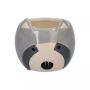 Übertopf Waschbär KIRINA aus Keramik, grau-weiß, 8,8x8,5x7,5cm
