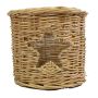 Rattan Teelichthalter NATHALIA mit Glaseinsatz, Sternausschnitt, braun, 13cm, Ø13cm
