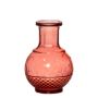 Deko Flaschenvase GEOFFREY aus Glas, mit Rillen, rot-transparent, 11,5cm, Ø8cm