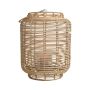 Naturfaser Laterne AMBROSIA aus Rattan, Henkel, Glaseinsatz, beige, 52cm, Ø28cm