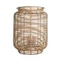 Naturfaser Laterne AMBROSIA aus Rattan, Henkel, Glaseinsatz, beige, 60cm, Ø32cm