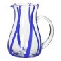 Glas Wasserkrug OCTAVIUS mit Streifen, blau-klar, 21cm, Ø15cm