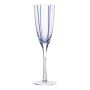 Champagnerglas OCTAVIUS mit Streifen, blau-klar, 25cm, Ø7,5cm