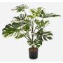 Kunststoff Philodendron Monstera Deliciosa Variegata LESATH, grün-weiß, 85cm