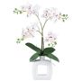Textil Phalaenopsis Orchidee DRUKLON, Keramikvase, Wurzeln, weiß-rot, 40cm