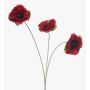 Kunstzweig Mohnblume WHONRA, dunkelrot, 60cm, Ø7cm