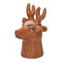 Einzelblumenvase Hirsch ELWINO aus Keramik, braun, 6,5x6x10,3cm