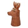 Einzelblumenvase Hirsch ELWINO aus Keramik, braun, 17,5x14x30cm