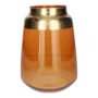 Glas Blumenvase FLORINI, braun-klar-gold, 24,2cm, Ø17cm