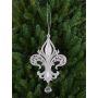 Acryl Tannenbaumanhänger Heraldische Lilie AZARIEL, Glitzer, silber, 15cm