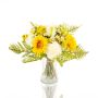 Deko Gerbera Strauß MALIA Rose, Nelke, gelb, 40cm, Ø30cm