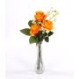 Künstlicher Rosenstrauß SIMONY mit Beiwerk, orange, 45cm, Ø20cm