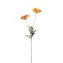 Plastik Zweig Mohnblume GUNDULA, Eco Collection, orange-gelb, 70cm, Ø7-8cm