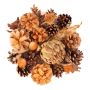 Herbstliches Potpourri YIDU, Tannenzapfen, Trockenzweige, braun-orange-grün, 250g