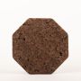 Achteckiger Press Korkuntersetzer MANARA, dunkel, 1,8cm, Ø25cm