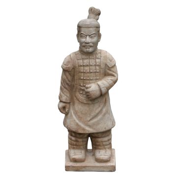 Gartenfigur Samurai Krieger LILORA aus Terrakotta, handmade, patiniert, beige, 21x17x54cm Gartenfigur Samurai Krieger LILORA aus Terrakotta, handmade, patiniert, beige, 21x17x54cm