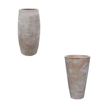 Terrakotta Blumentopf KIANSELI, 60 Stück, patiniert, handmade, outdoor, Ø28-Ø47cm Terrakotta Blumentopf KIANSELI, 60 Stück, patiniert, handmade, outdoor, Ø28-Ø47cm