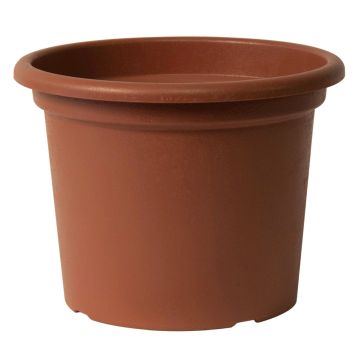 Runder Pflanztopf VENERA aus recyceltem Kunststoff, mit Löchern, terracotta, 26cm, Ø35cm Runder Pflanztopf VENERA aus recyceltem Kunststoff, mit Löchern, terracotta, 26cm, Ø35cm