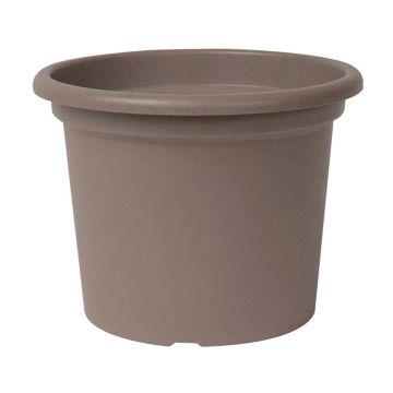 Runder Pflanztopf VENERA aus recyceltem Kunststoff, mit Löchern, taupe, 19cm, Ø25cm