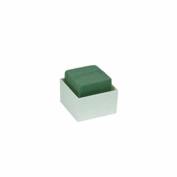 OASIS® Nasssteckmasse Rechteck für Gestecke, in Kunststoffschale, grün-creme, 6x6x5,5cm