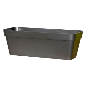Rechteckiger Pflanzkasten VINAYA aus Kunststoff, mit Löchern, anthrazit, 49,5x18x16,5cm
