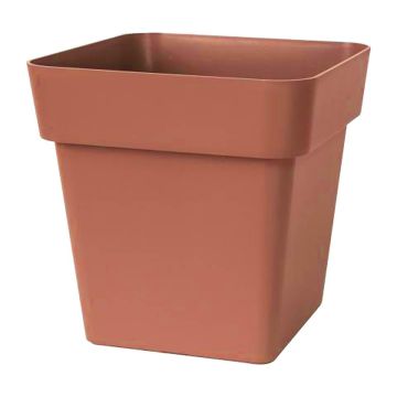 Eckiger Pflanztopf VINAYA aus Kunststoff, mit Löchern, terracotta, 40x40x40cm Eckiger Pflanztopf VINAYA aus Kunststoff, mit Löchern, terracotta, 40x40x40cm