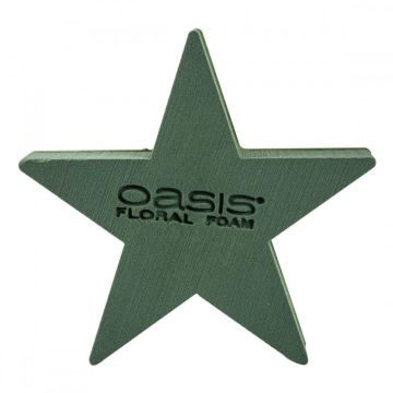 OASIS® Nasssteckschwamm Stern, Bioline Holzunterlage, grün, 25x25x4,5cm