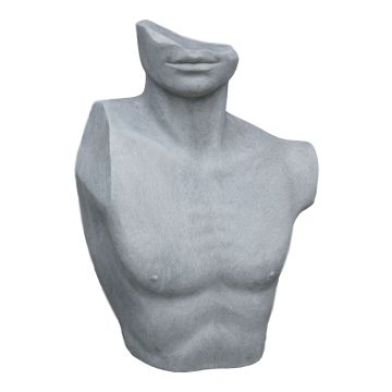 Dekorative Männerbüste LANIKO aus Polystone, grau, 40x27x56cm Dekorative Männerbüste LANIKO aus Polystone, grau, 40x27x56cm