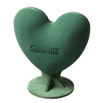 OASIS® Nasssteckschwamm 3D Herz, Hochzeitsdeko, Bioline Holzständer, grün, 30x28x17cm OASIS® Nasssteckschwamm 3D Herz, Hochzeitsdeko, Bioline Holzständer, grün, 30x28x17cm