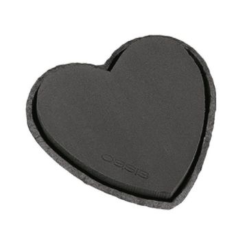 OASIS® Black Ideal Nass Steckmasse Herz, Biolit Altpapier Schale, schwarz, 34x33x5,5cm