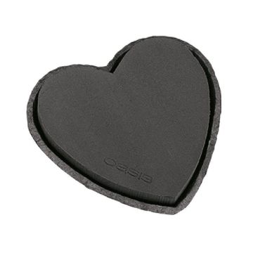 OASIS® Black Ideal Nass Steckmasse Herz, Biolit Altpapier Schale, schwarz, 28x25,5x4cm