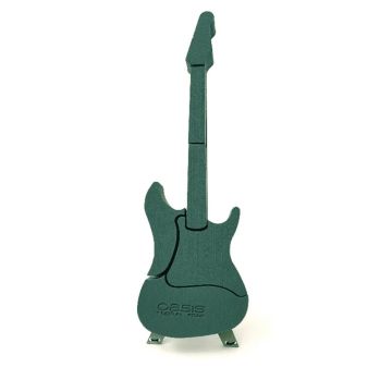 OASIS® Nasssteckschwamm E-Gitarre, Bioline Holzunterlage, Holzständer, grün, 80x25x6cm