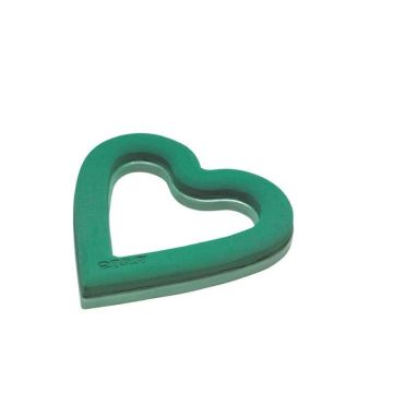 OASIS® Nasssteckschaum Herz offen, Hochzeitsdeko, EcoBase Hartschaumboden, Saugnapf, grün, 40x38x4,5cm