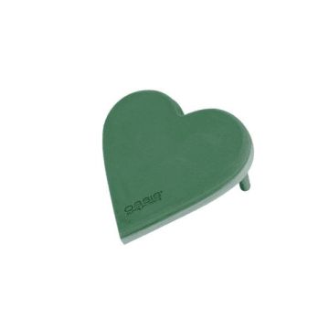 OASIS® Nasssteckschaum Herz, Hochzeitsdeko, EcoBase Hartschaumboden, Aufstellhölzer, grün, 50x50x5cm