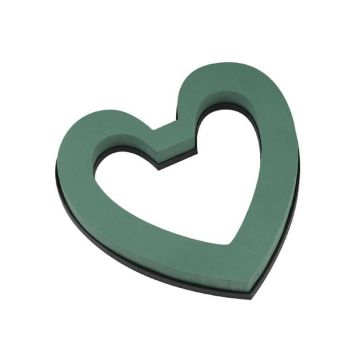 OASIS® Ideal Nass Steckmasse Herz offen, Hochzeitsdeko, Kunststoffunterlage, Aufhängeöse, grün, 22x21,5x3cm OASIS® Ideal Nass Steckmasse Herz offen, Hochzeitsdeko, Kunststoffunterlage, Aufhängeöse, grün, 22x21,5x3cm