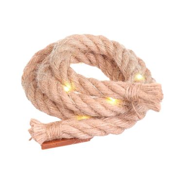 Gras Dekoseil ARNAR mit warm-weißer Lichterkette, beige, 90cm, Ø1,5cm
