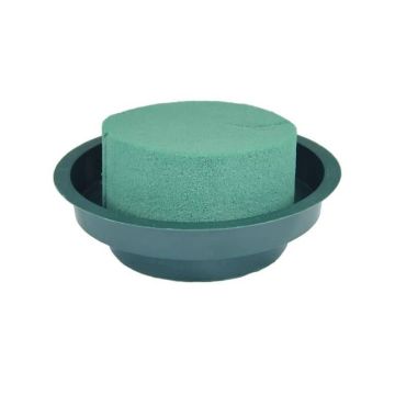 OASIS® Ideal Nasssteckmasse Zylinder in Kunststoffschale, grün, 5cm, Ø12cm