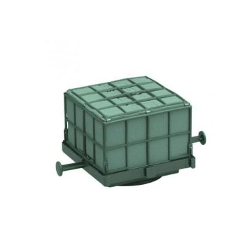 OASIS® Nass Steckmasse für Auto Corso, Hochzeitsdeko, Kunststoffunterlage, Gitter, Saugnapf, grün, 11x11x9cm