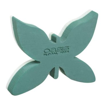 OASIS® Nass Steckschaum Schmetterling, Polystyrol Hartschaumboden, grün, 34,5x27,5x6cm