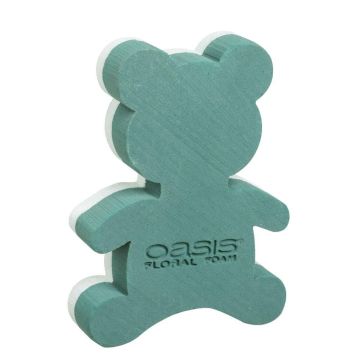 OASIS® Nass Steckschaum Teddybär, Polystyrol Hartschaumboden, grün, 30x22x6cm