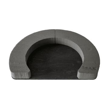 OASIS® Black Ideal Nasssteckschaum Offener Kranz, Bioline Holzunterlage, schwarz, 5cm, Ø40cm