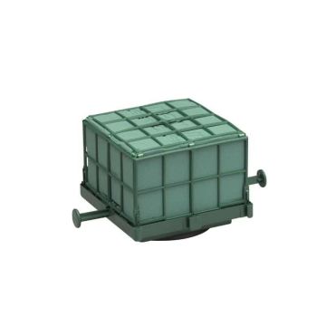 OASIS® Nass Steckmasse für Auto Corso, Hochzeitsdeko, Kunststoff-Unterlage, Gitter, Saugnapf, grün, 11x11x9cm