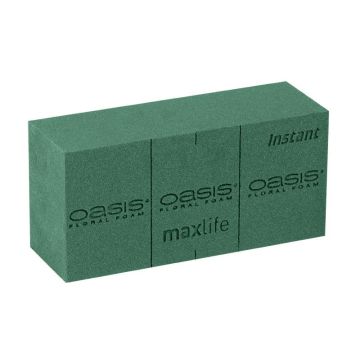 OASIS® Instant Maxlife Nasssteckschaum Ziegel mit Schneidelinien, grün, 23x11x7,5cm