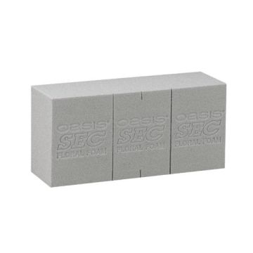 OASIS® Steckschaum Ziegel für Kunstblumen, mit Schneidelinien, grau, 23x11x7,5cm