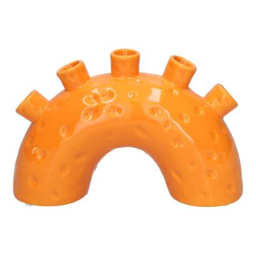 Blumenvase Regenbogen RHIANNON mit 5 Öffnungen, Dolomit, orange, 24x8,5x15,3cm