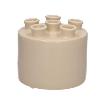 Blumenvase VIVIANNE mit 6 Öffnungen, Dolomit, sand, 10,5cm, Ø12cm Blumenvase VIVIANNE mit 6 Öffnungen, Dolomit, sand, 10,5cm, Ø12cm